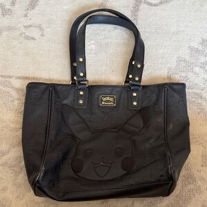 Pokémon Pikachu Embossed Black Tote Bag